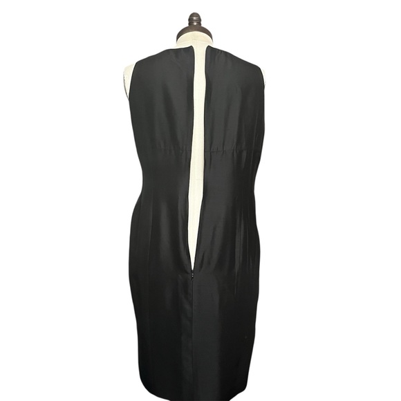 VTG Escada Elements Raw Silk Shift Dress BLK SZ 42/M Classic Chic Minimalist 90s - Picture 3 of 16